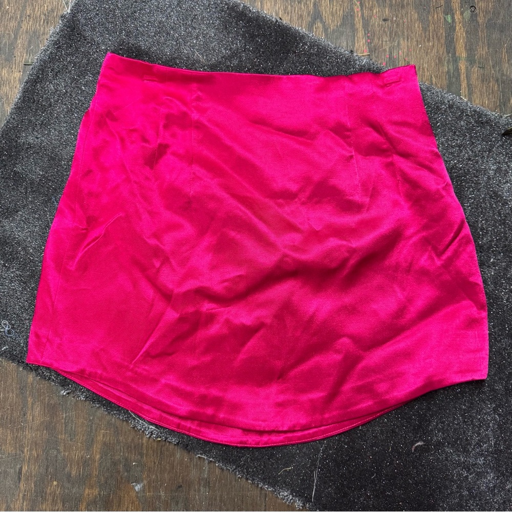 Zara Pink Asymmetrical Skater Mini Skirt